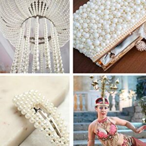 Mandala Crafts Faux White Pearl Beads Garland - 4mm 44 Yds White Pearl Strands Spool Pearl String Bead Roll Pearl Garland for Wedding Party Christmas Tree Decoration