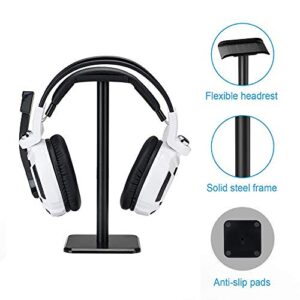 Headphone Stand, Universal Aluminum Metal Holder for AirPods Max, HyperX Cloud II, Xbox One, Turtle Beach, Sennheiser, Sony, Bose, Beats PC Gaming Headset Display & Wireless Headphones (Black)