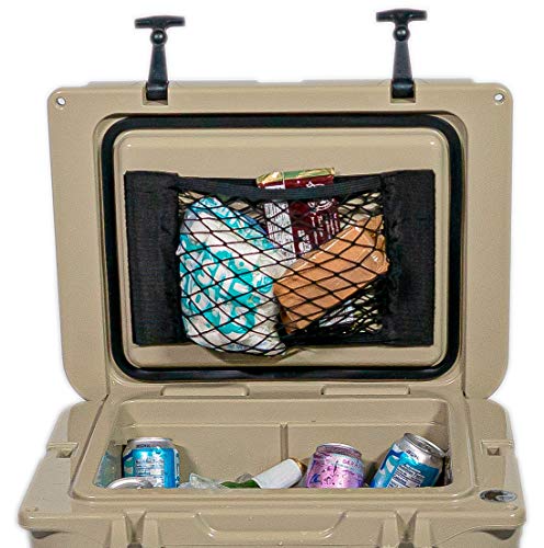 Cooler Net for Dry Storage and Organization - Compatible with Yeti, Coleman, Igloo, Lifetime, Pelican, Canyon Ice Chests - Compatible w/Cooler Lights, Wheel Kits, Tailgating Accessories, Camping Gear