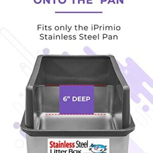 iPrimio Sifter with Deep Shovel, Cat Litter Pan with Universal Cat Litter Scooper - Modern Scooper Holder -Works with All Metal and Plastic Scoopers