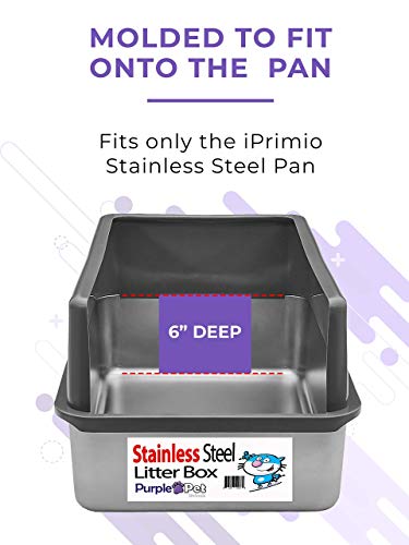 iPrimio Sifter with Deep Shovel, Cat Litter Pan with Universal Cat Litter Scooper - Modern Scooper Holder -Works with All Metal and Plastic Scoopers