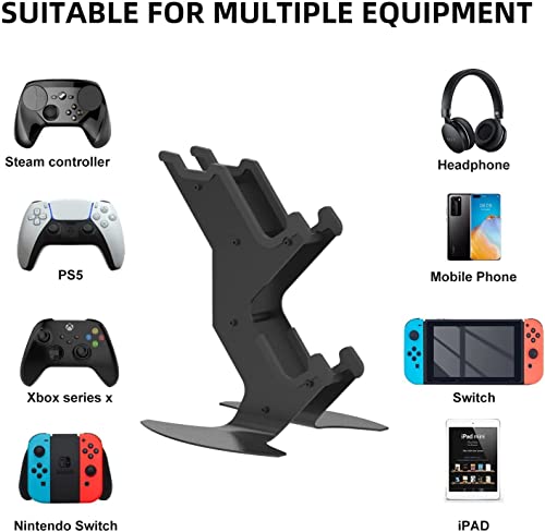 NBCP Controller Holder, Gaming Headset Stand Mount for PS5 / PS4 / Xbox Series X S/Xbox One/Nintendo Switch/Headset Aluminum Metal Holder Universal Gamepad Gaming Controller Accessories