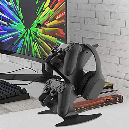 NBCP Controller Holder, Gaming Headset Stand Mount for PS5 / PS4 / Xbox Series X S/Xbox One/Nintendo Switch/Headset Aluminum Metal Holder Universal Gamepad Gaming Controller Accessories