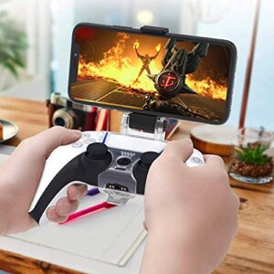 Orzly PS5 Controller Mobile Gaming Clip, DualSense Controller Phone Mount Adjustable Phone Holder Clamp Compatible with PlayStation 5 Dualsense Controller