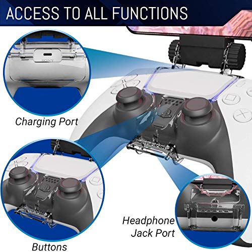 Orzly PS5 Controller Mobile Gaming Clip, DualSense Controller Phone Mount Adjustable Phone Holder Clamp Compatible with PlayStation 5 Dualsense Controller