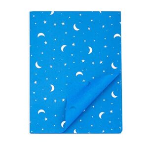 Moon and Stars Gift Wrap Tissue Paper for Bags, 3 Blue Colors (20x26 in, 60 Sheets)