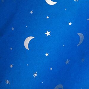 Moon and Stars Gift Wrap Tissue Paper for Bags, 3 Blue Colors (20x26 in, 60 Sheets)