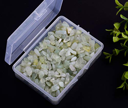 Natural Chip Stone Beads 5-8mm New Mountain Jade 400 Pieces Irregular Gemstones Healing Crystal Loose Rocks Bead Hole Drilled DIY for Bracelet Jewelry Making Crafting (5-8mm, New Mountain Jade)