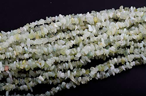 Natural Chip Stone Beads 5-8mm New Mountain Jade 400 Pieces Irregular Gemstones Healing Crystal Loose Rocks Bead Hole Drilled DIY for Bracelet Jewelry Making Crafting (5-8mm, New Mountain Jade)