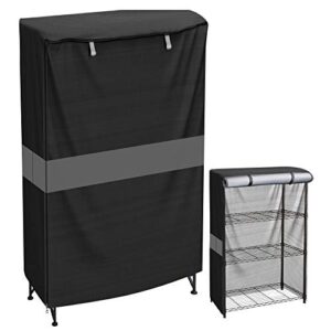 mollyair wire shelving cover wire rack cover storage rack cover used to cover sundries, suitable for rack 36x18x54in, black,only cover