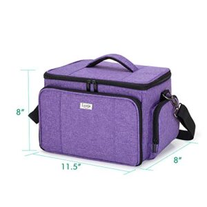 Luxja High Capacity Sewing Accessories Organizer (Bag ONLY), Sewing Supplies Organizer with Shoulder Strap (Patent Design), Purple