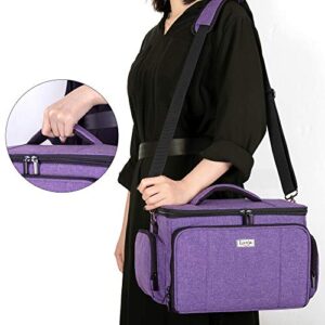 Luxja High Capacity Sewing Accessories Organizer (Bag ONLY), Sewing Supplies Organizer with Shoulder Strap (Patent Design), Purple