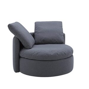 amazon brand – stone & beam alende deep swivel living room accent chair, 46''w, graphite grey
