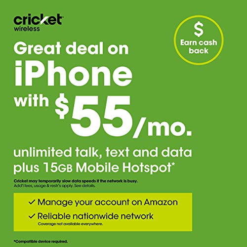 Apple iPhone 11 Pro Max [64GB, Midnight Green] + Carrier Subscription [Cricket Wireless] (Renewed)