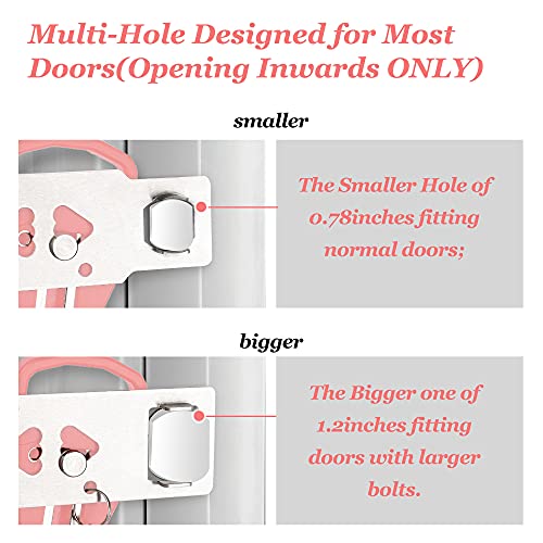 AceMining Portable Door Lock Home Security Door Locker Travel Lockdown Locks for Additional Safety and Privacy Perfect for Traveling Hotel Home Apartment College-Pink(1 Pack)