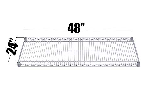 Regal Altair Chrome Wire Shelving |Pack of 2 Shelves| Heavy Duty NSF Storage Shelves (24''W x 48''L)