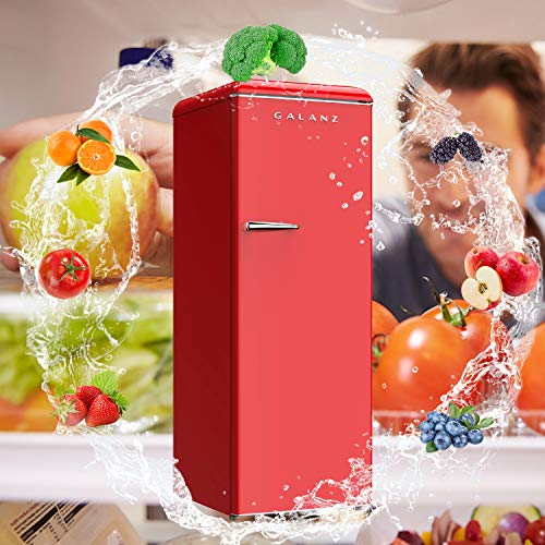 Galanz GLF11URDG16 Convertible Freezer/Fridge, Electronic Temperature Control, 11 Cu.Ft, Hot Rod Red