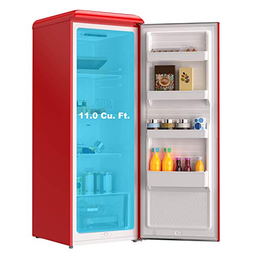 Galanz GLF11URDG16 Convertible Freezer/Fridge, Electronic Temperature Control, 11 Cu.Ft, Hot Rod Red