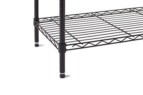 Home Storage Space HSS 5 Tier Wire Shelving Rack, Black, 16" Dx36 Wx72 H