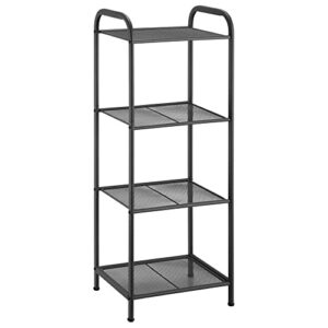 max houser storage rack with shelf,industrial style extendable plant stand, standing shelf units for kitchen, bathroom, office,living room, balcony, kitchen (charcoal gray, 4 tier)