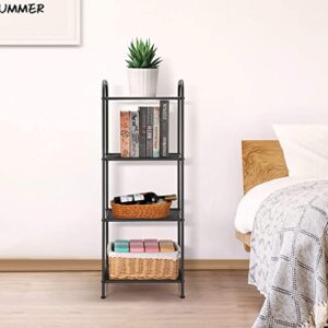 MAX Houser Storage Rack with Shelf,Industrial Style Extendable Plant Stand, Standing Shelf Units for Kitchen, Bathroom, Office,Living Room, Balcony, Kitchen (Charcoal Gray, 4 Tier)