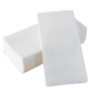 [300 Pack] BloominGoods Disposable Bathroom Napkins | Single-Use Classic Lite Linen-Feel Guest Towels | Cloth-Like Hand Towels, White, 12" x 17"