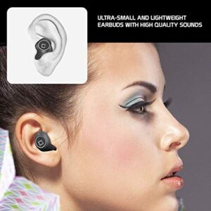 Wireless V5 Bluetooth Earbuds Compatible with Samsung Galaxy S II TV with Charging case for in Ear Headphones. (V5.0 Black)