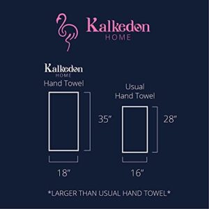 Organic Turkish Cotton Hand Towels for Bathroom | Oversized - 17 x 35 Inches | Large Soft Plush Fluffy Highly Absorbent Towels for Kitchen, Hand and Face (Black, Hand Towel)