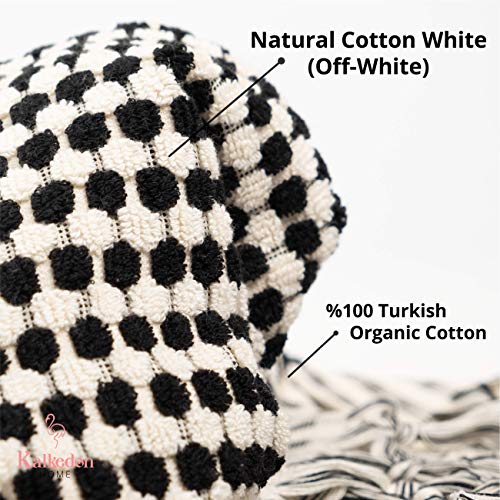 Organic Turkish Cotton Hand Towels for Bathroom | Oversized - 17 x 35 Inches | Large Soft Plush Fluffy Highly Absorbent Towels for Kitchen, Hand and Face (Black, Hand Towel)