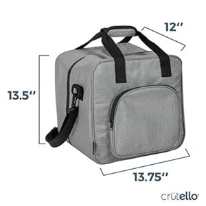 Crutello Sewing Machine Case - Universal Sewing Machine Carrying Bag with Storage Pockets Compatible with Serger Sewing Machines, Measuring 13.75" x 12" x 13.5"