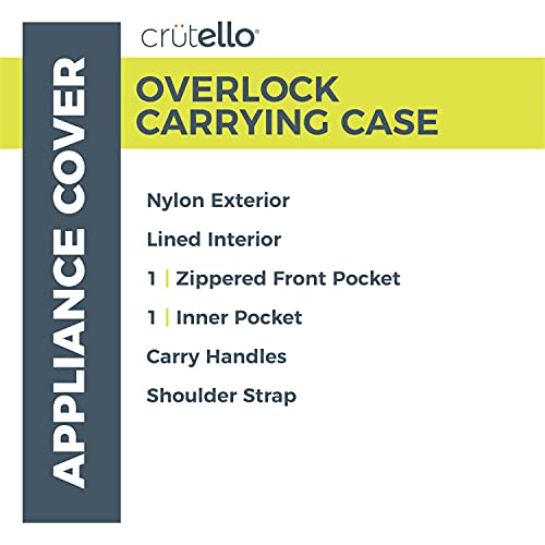 Crutello Sewing Machine Case - Universal Sewing Machine Carrying Bag with Storage Pockets Compatible with Serger Sewing Machines, Measuring 13.75" x 12" x 13.5"