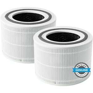levoit core 300 air purifier replacement filter, 3-in-1 hepa, high-efficiency activated carbon, core300-rf, 2 pack, white