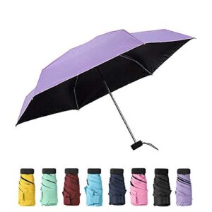 toptie mini windproof travel umbrella, compact sun & rain umbrella with uv protection (purple)