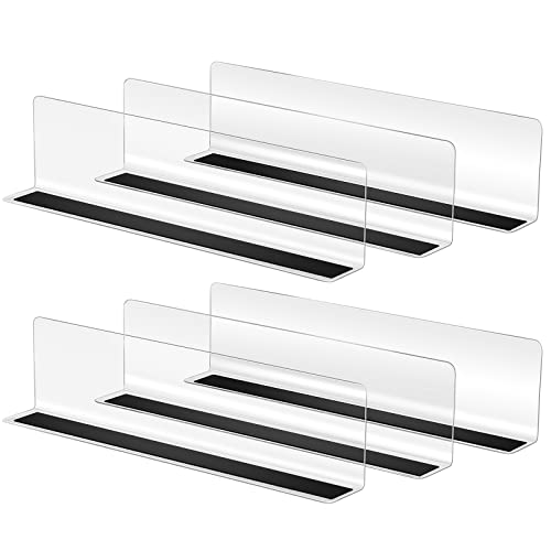 Baluue 6Pcs Plastic Shelf Dividers Magnetic Closet Shelf Organizer Divider Separator Clapboard for Storage Bedroom Bathroom Kitchen Office Supermarket 6CM