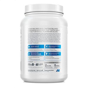 MuscleTech Grass Fed Whey Protein Powder for Muscle Gain | Growth Hormone Free, Non-GMO, Gluten Free | 20g Protein + 4.3g BCAA | Triple Chocolate, 1.8 lbs