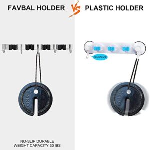 Favbal Mop Broom Holder Stainless Steel Wall Mounted Garage Organization and Storage Utility Hooks Broom Mop Holder Wall Mount Metal Tool Organizer