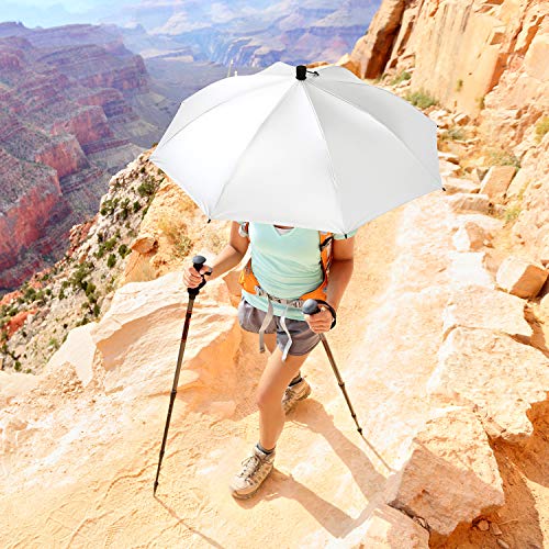 G4Free 46 Inch Large Hiking Umbrella Ultralight UV Silver Reflective Full-size Trekking Backpacking Umbrella (Silver/Black)