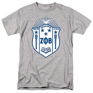 zeta phi beta sorority official distressed primary unisex adult t-shirt, athletic heather, large