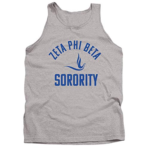 Zeta Phi Beta Sorority Official One Color Logo Unisex Adult Tank Top, Athletic Heather, Medium