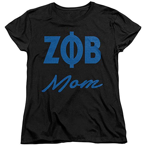 Zeta Phi Beta Sorority Official Mom Women's T Shirt, Black, X-Large