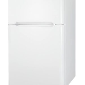 Summit Appliance CP34W ENERGY STAR Certified 19" Wide Counter Height 2-Door Refrigerator-Freezer in White with Cycle Defrost, Adjustable Thermostat, Interior Light