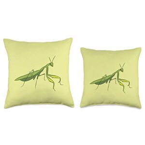 Cute Praying Mantis Tees And Gifts Insect Grasshopper Praying Mantis Throw Pillow, 16x16, Multicolor