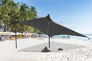 abccanopy beach portable sun shelter for beach, camping trips (7x7 ft, gray)
