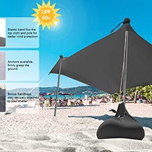 ABCCANOPY Beach Portable Sun Shelter for Beach, Camping Trips (7x7 FT, Gray)