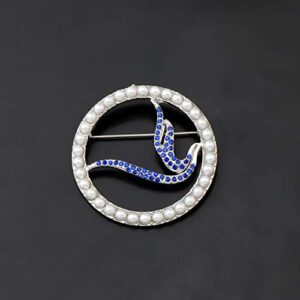 Sorority Inspired Jewelry Rhinestone Dove Brooch Pin 1920 Greek Sorority Jewelry Gift (Dove Brooch Pin)