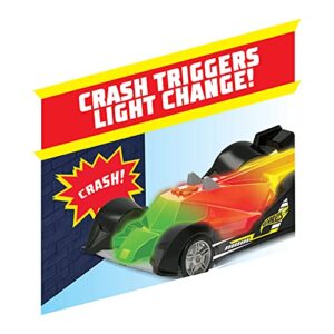 Hot Wheels Color Crashers Hi-Tech Missile, Motorized Toy Car with Lights & Sounds, Red, by Just Play