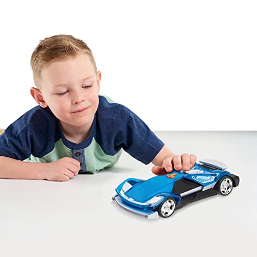 Hot Wheels Color Crashers Cyber Speeder, Motorized Toy Car with Lights & Sounds, Blue, by Just Play