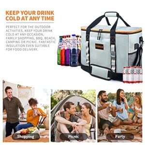 INSMEER Cooler Bag,65 Can/48L Large Cooler Bag Insulated/Leakproof/Collapsible,Soft Sided Cooler with Bottle Opener&Removable Shoulder Strap,Ice Chest for Beach,Picnic,Shopping,Camping