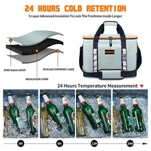 INSMEER Cooler Bag,65 Can/48L Large Cooler Bag Insulated/Leakproof/Collapsible,Soft Sided Cooler with Bottle Opener&Removable Shoulder Strap,Ice Chest for Beach,Picnic,Shopping,Camping