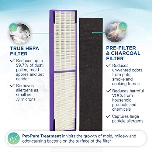 Germ Guardian FLT4850PT True HEPA Genuine Air Purifier Replacement Filter with Germ Guardian FLT5250PT True HEPA Genuine Air Purifier Replacement Filter